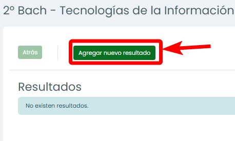 agregar nuevo resultado