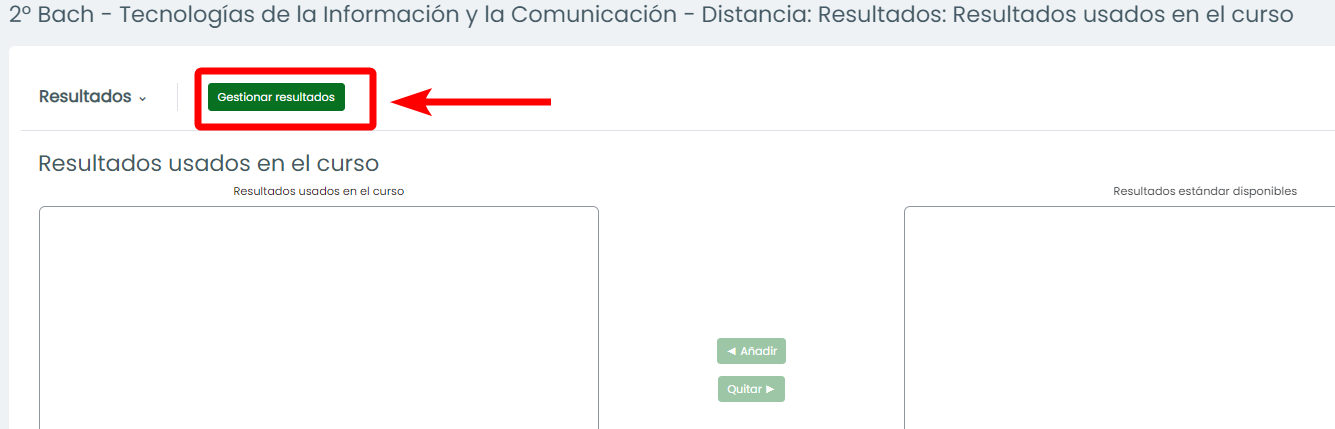 gestionar resultados