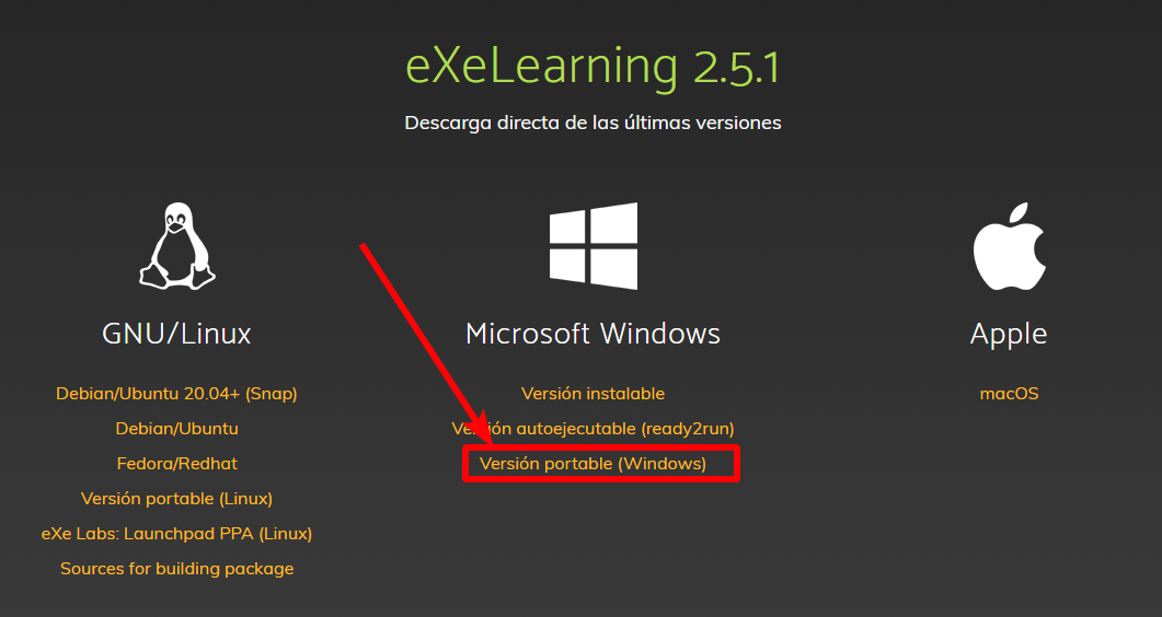 versión portable de eXe