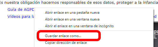 guardar enlace como