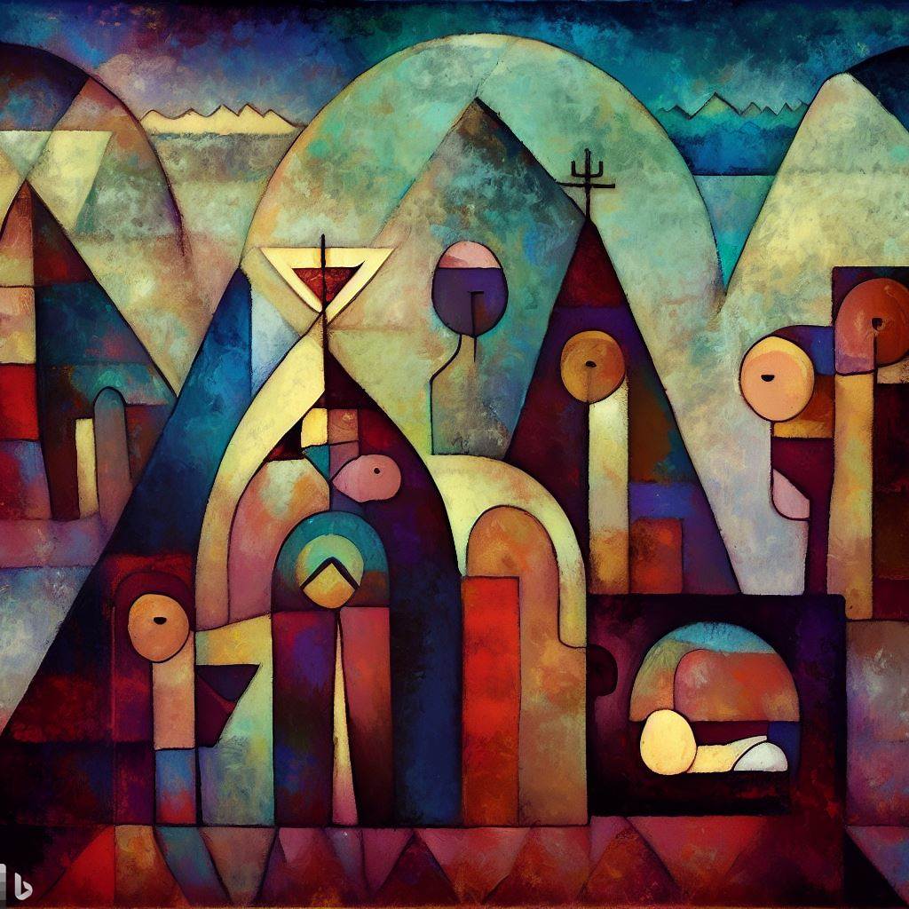 Portal de Belén al estilo de Paul Klee