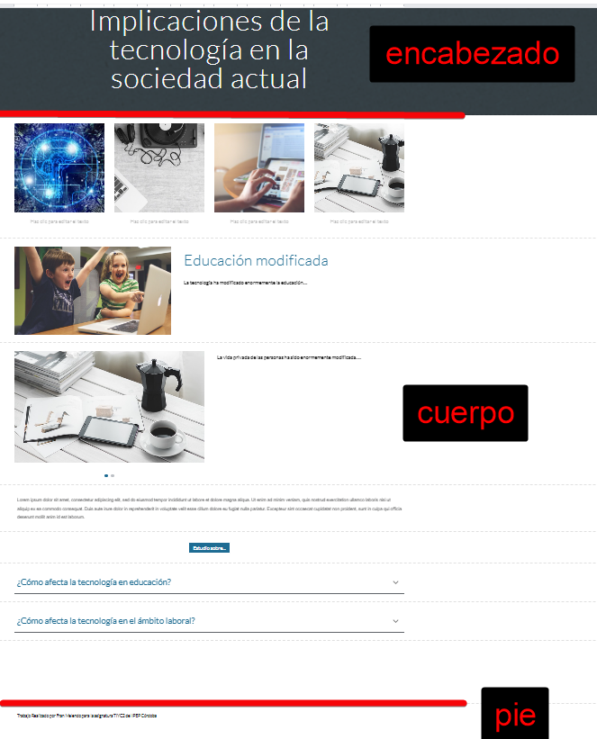 partes de una web