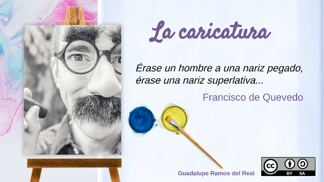 Caballete con hombre de naríz grande